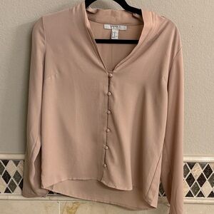 Forever Collectibles Pink Button-Up Blouse